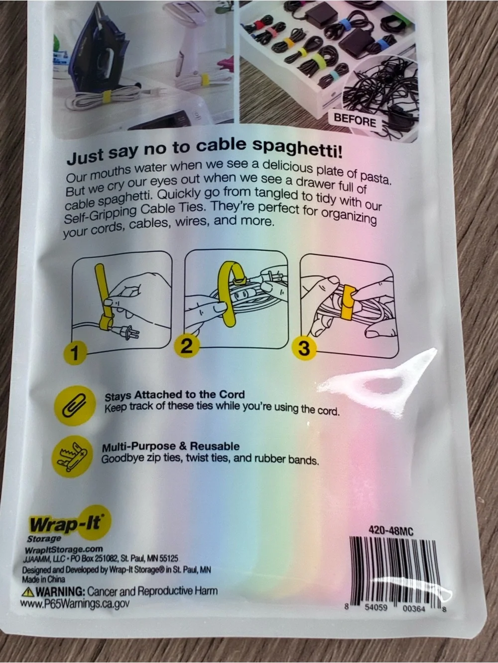 🐼 3/$25 NWT Self-Gripping Cable Ties - Assorted Bright Colors SEE DESCRIPTION